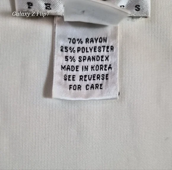 ​Talbots Petites White Beaded Neckline Short Sleeve Top Size LP - Picture 3 of 9